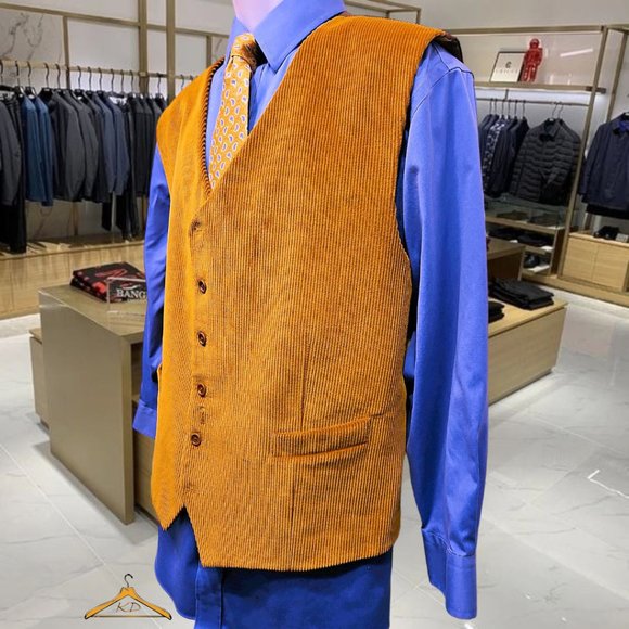 J. Peterman Corduroy Vest - XXL, Caramel, Italian Fabric, NWOT - Picture 1 of 7